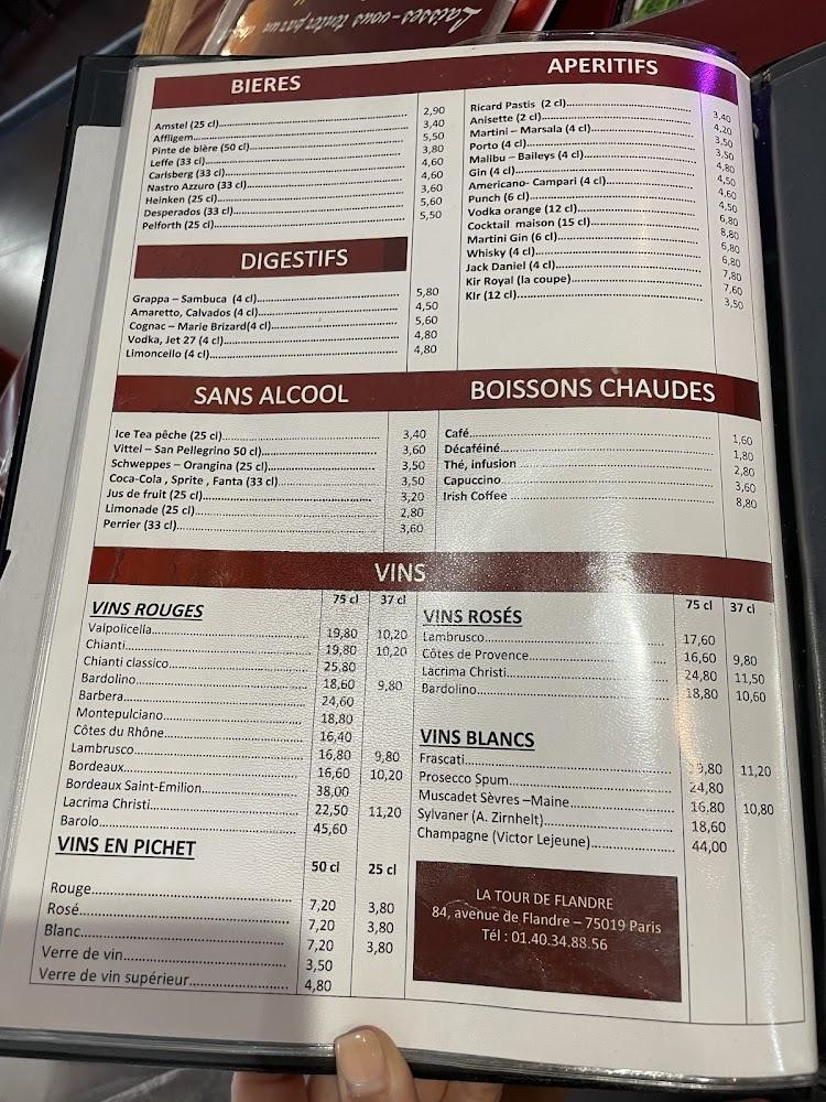 La Tour de Flandre - Menu Image 1